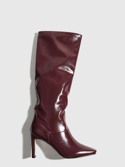 High Heel Stiefel Damen – Kniehohe Stiefel mit eckiger Spitze