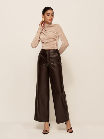 ZURIA | Vielseitiges, gerafftes Slim-T-Shirt
