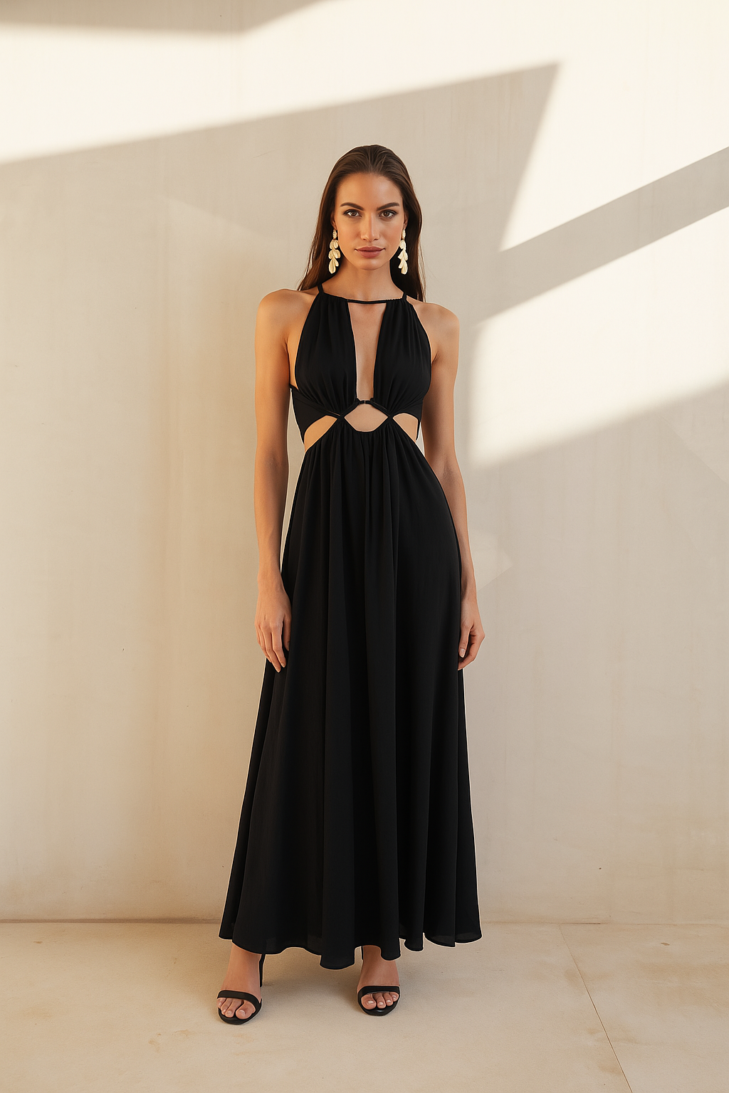 Maxikleid mit Neckholder und Offenem Rücken
