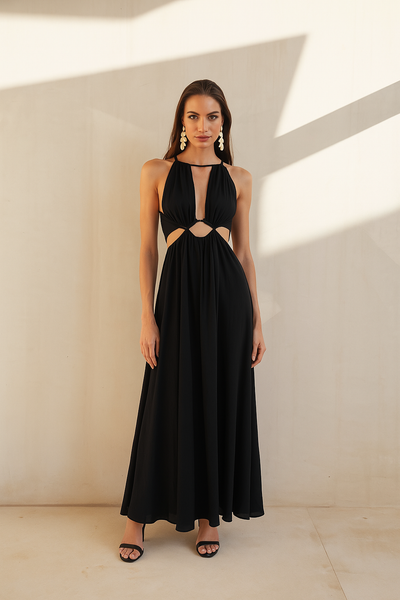 Maxikleid mit Neckholder und Offenem Rücken