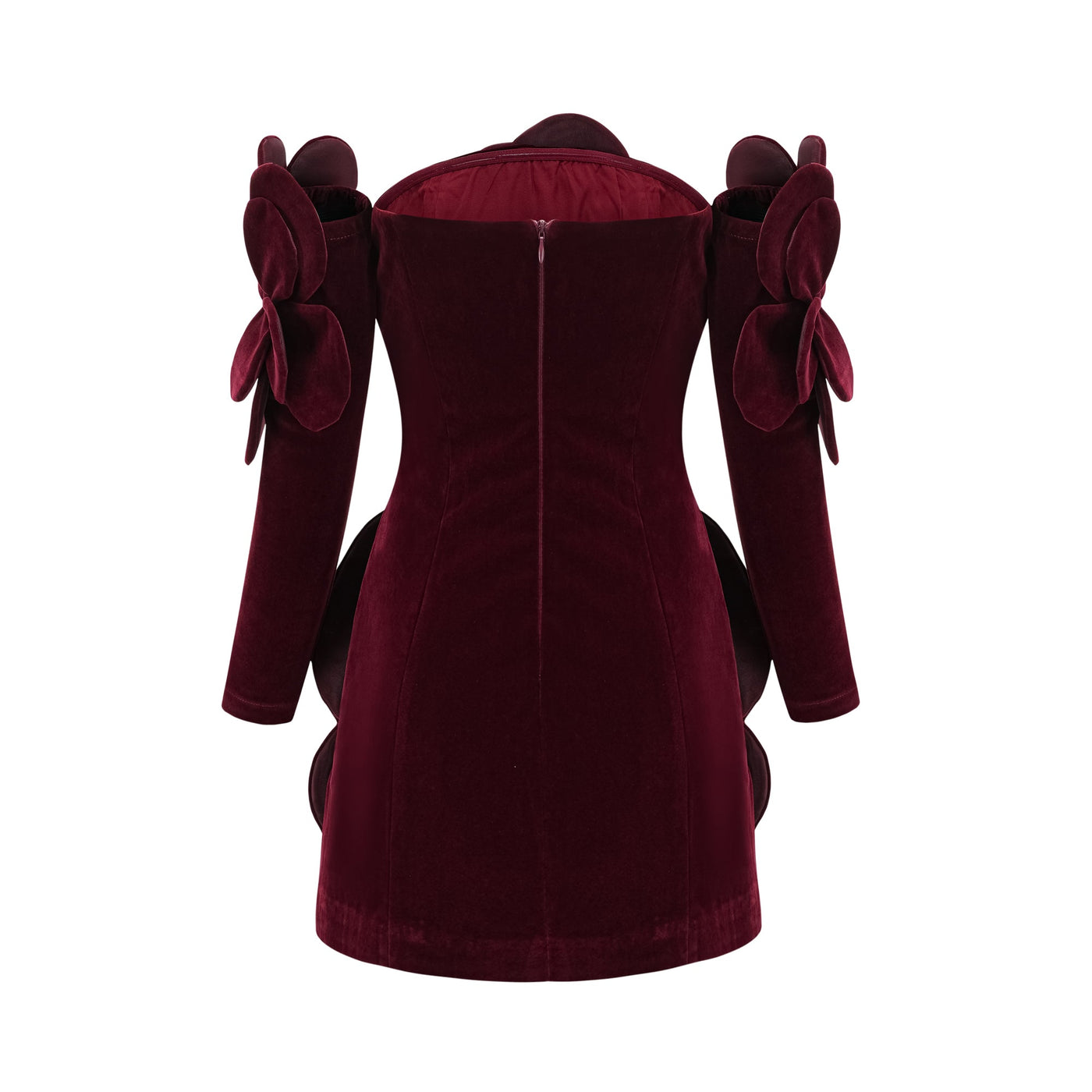 Rotes Minikleid mit Blumenapplikationen – Feminine Eleganz