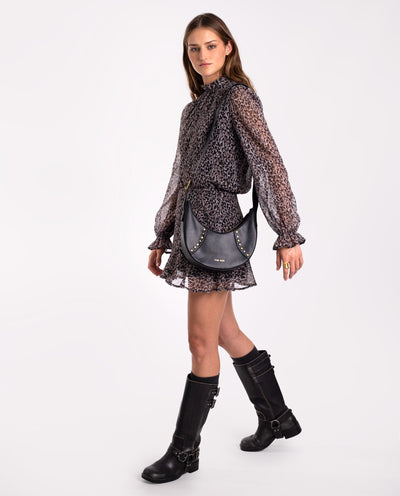 Bedruckter lange rok mit hoher Taille