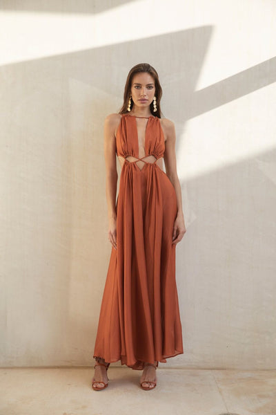 Maxikleid mit Neckholder und Offenem Rücken