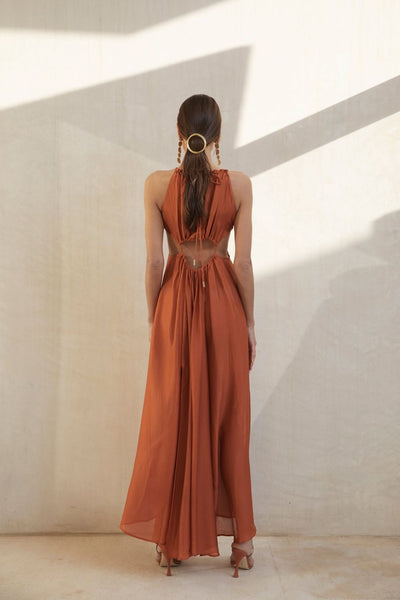 Maxikleid mit Neckholder und Offenem Rücken
