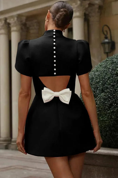 Minikleid Damen – Kurzarm mit Rundhalsausschnitt