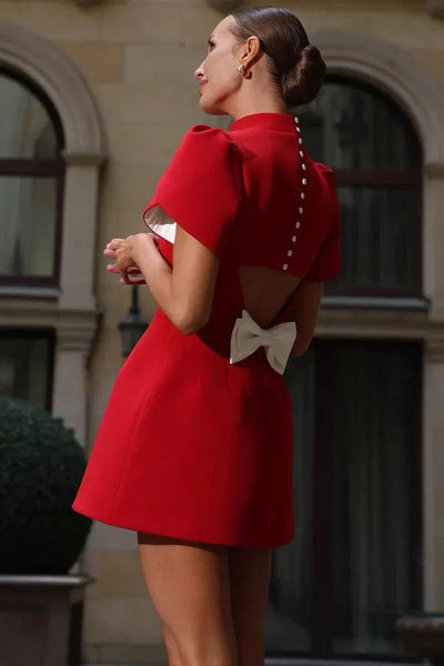 Minikleid Damen – Kurzarm mit Rundhalsausschnitt