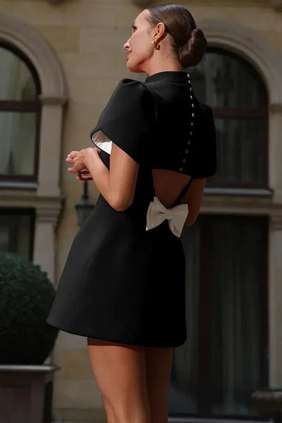 Minikleid Damen – Kurzarm mit Rundhalsausschnitt
