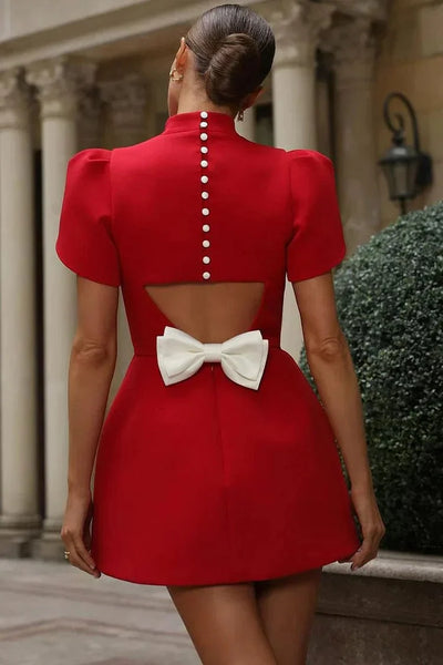 Minikleid Damen – Kurzarm mit Rundhalsausschnitt