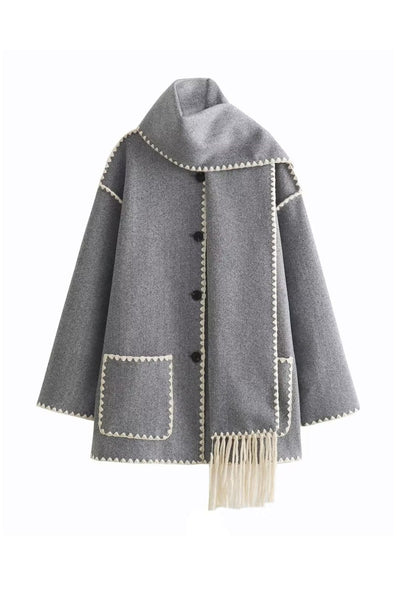 ZURIA | Wollmantel mit Schal