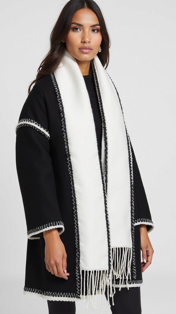 ZURIA | Wollmantel mit Schal